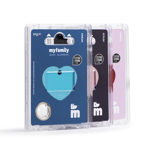 Chapa Myfamily Basic Corazón Aluminio Rosa- Tamaño Grande