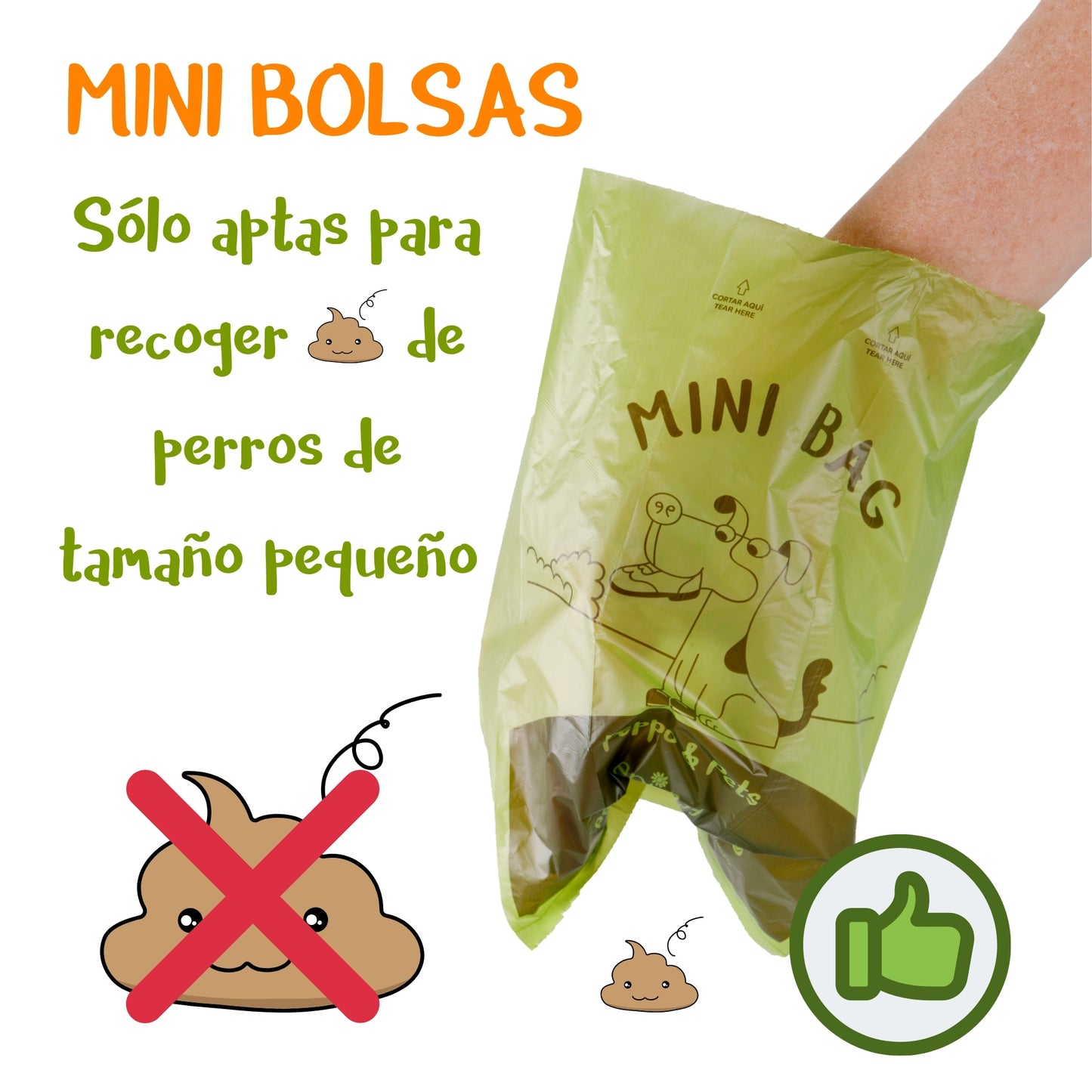 SMALL SIZED BAGS - Box with 24 rolls - 360 Mini bags - SUITABLE for SMALL sized DOGS only
