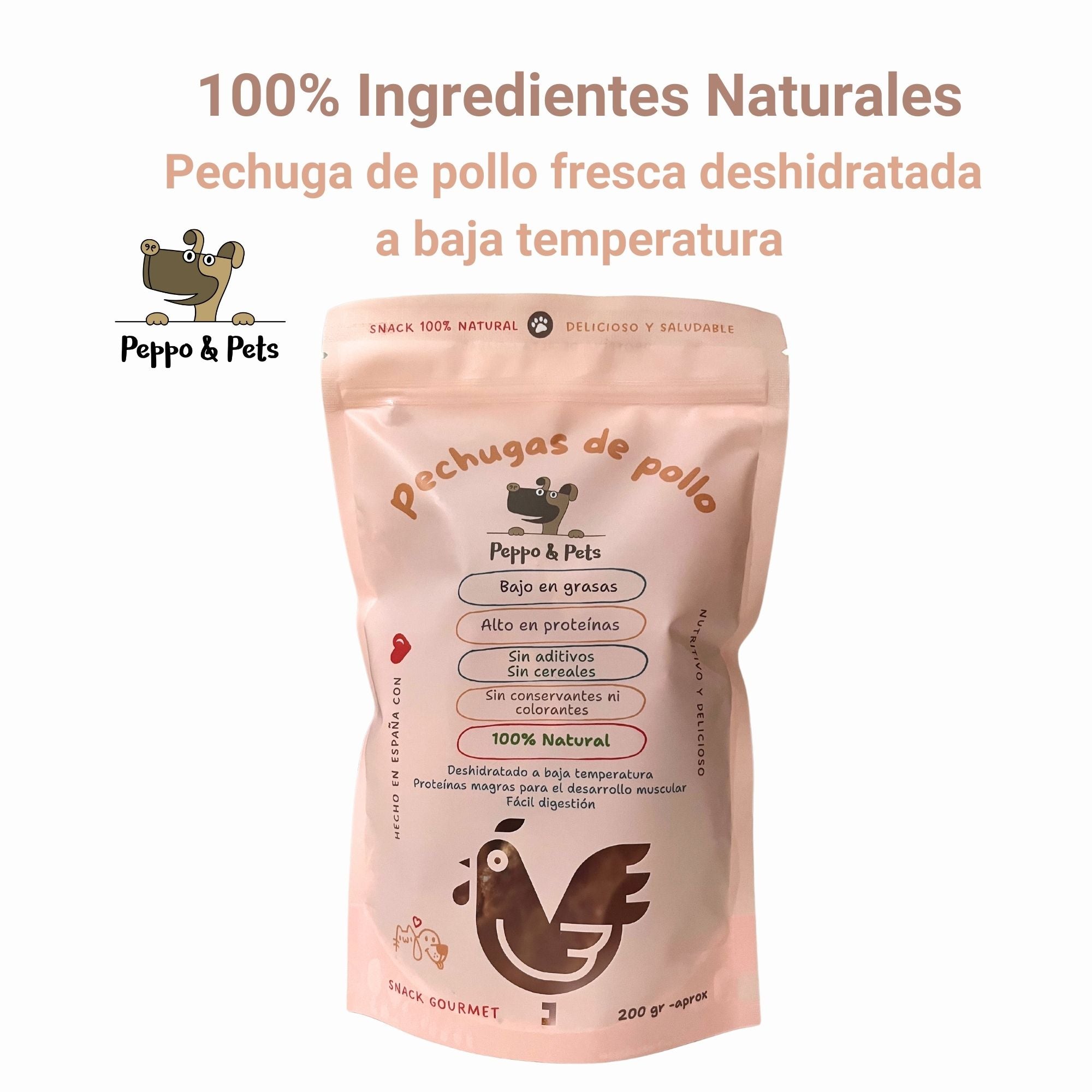 Pechugas de pollo frescas deshidratadas - Bolsa 200 gramos