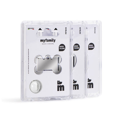 Chapa Myfamily Basic Hueso Latón Plata Brillante - Tamaño pequeño