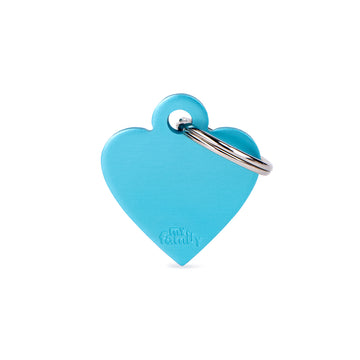 Chapa Myfamily Basic Corazón Aluminio Azul- Tamaño pequeño