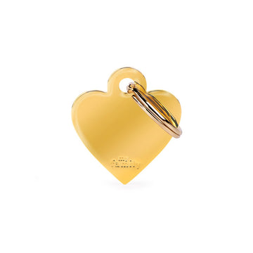 Chapa Myfamily Basic Corazón Latón Dorado- Tamaño pequeño