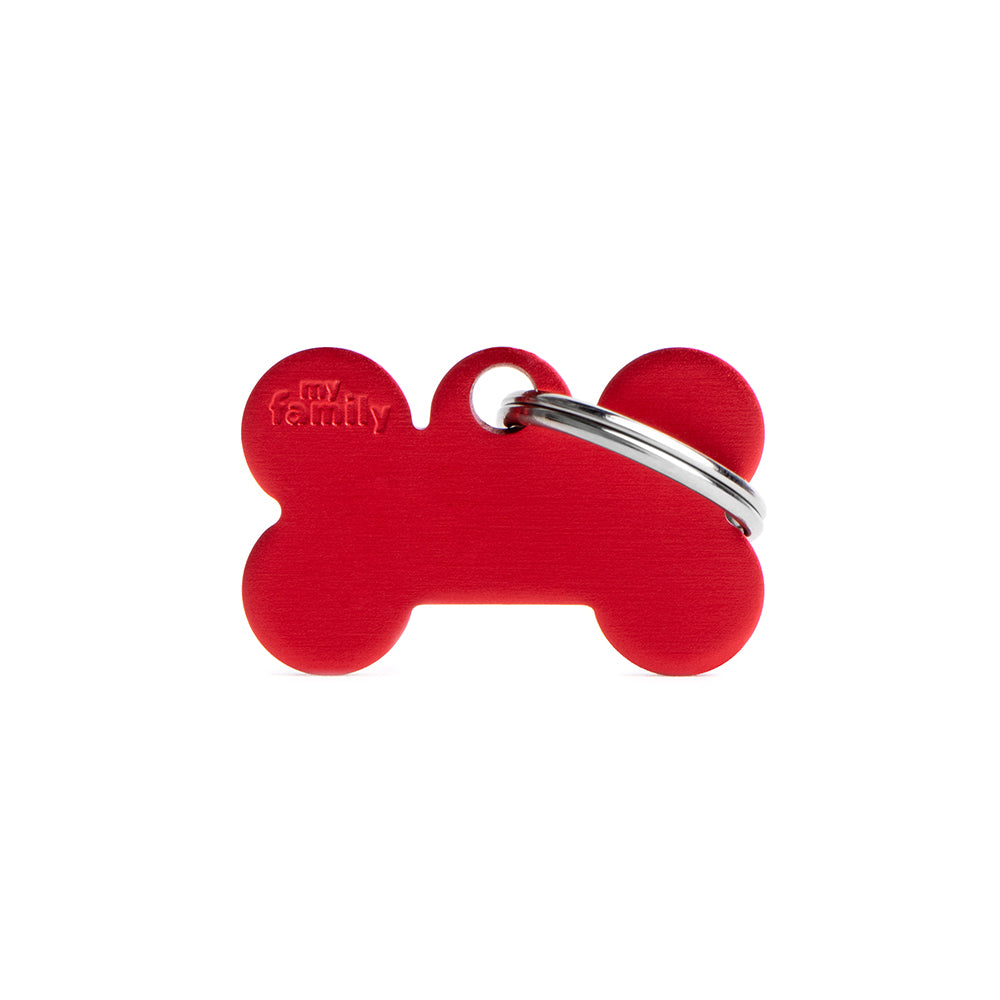 Chapa Myfamily Basic hueso Aluminio rojo- Tamaño pequeño