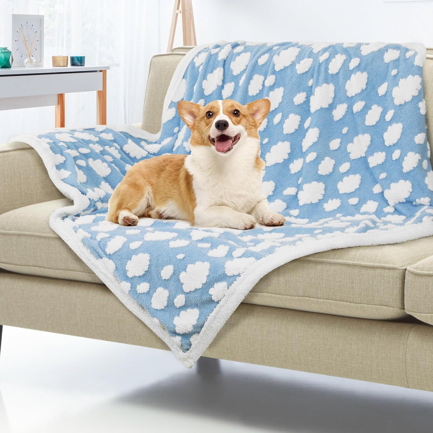 Manta tejido sherpa para perros y gatos reversible