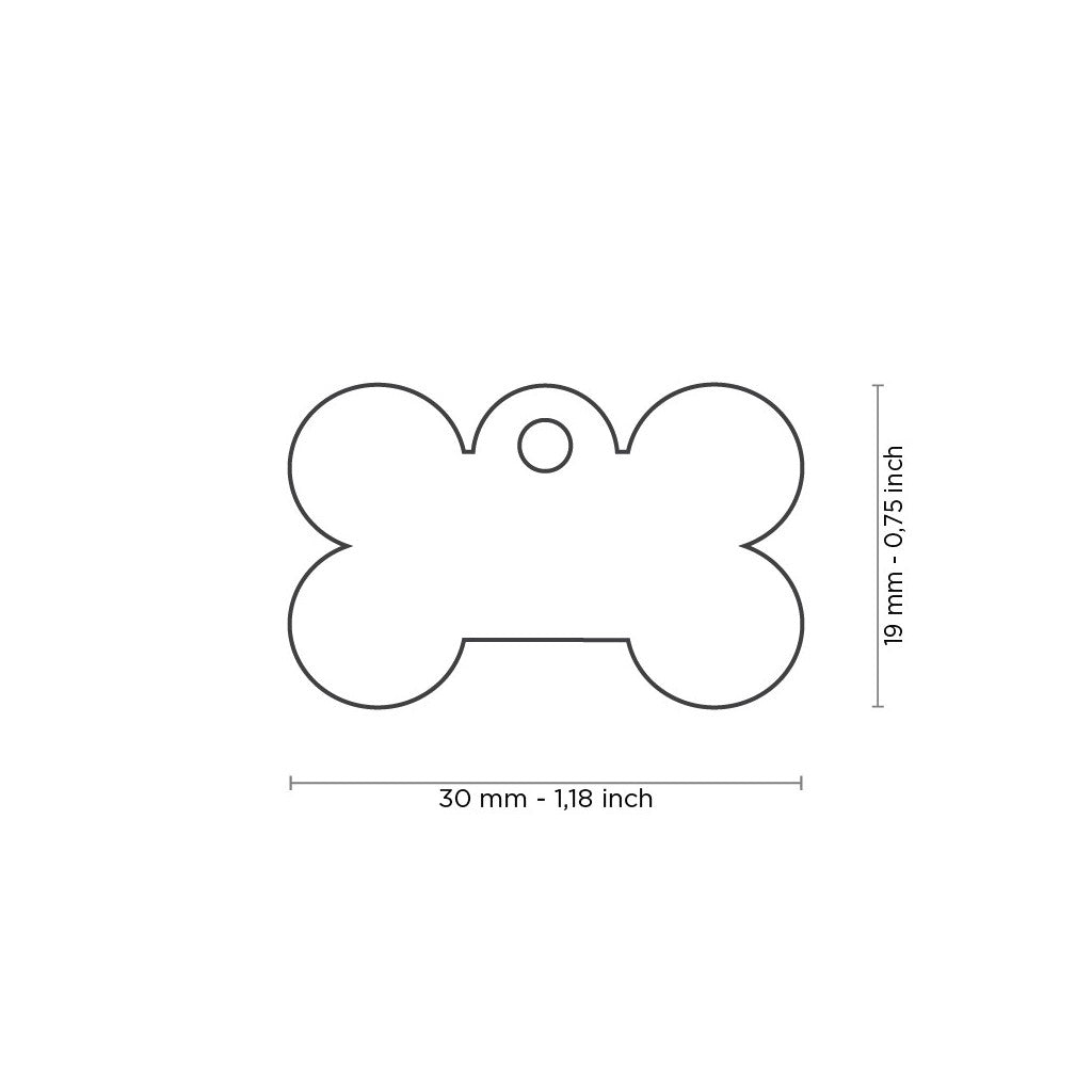 Chapa Myfamily Basic Hueso Latón Plata Brillante - Tamaño pequeño