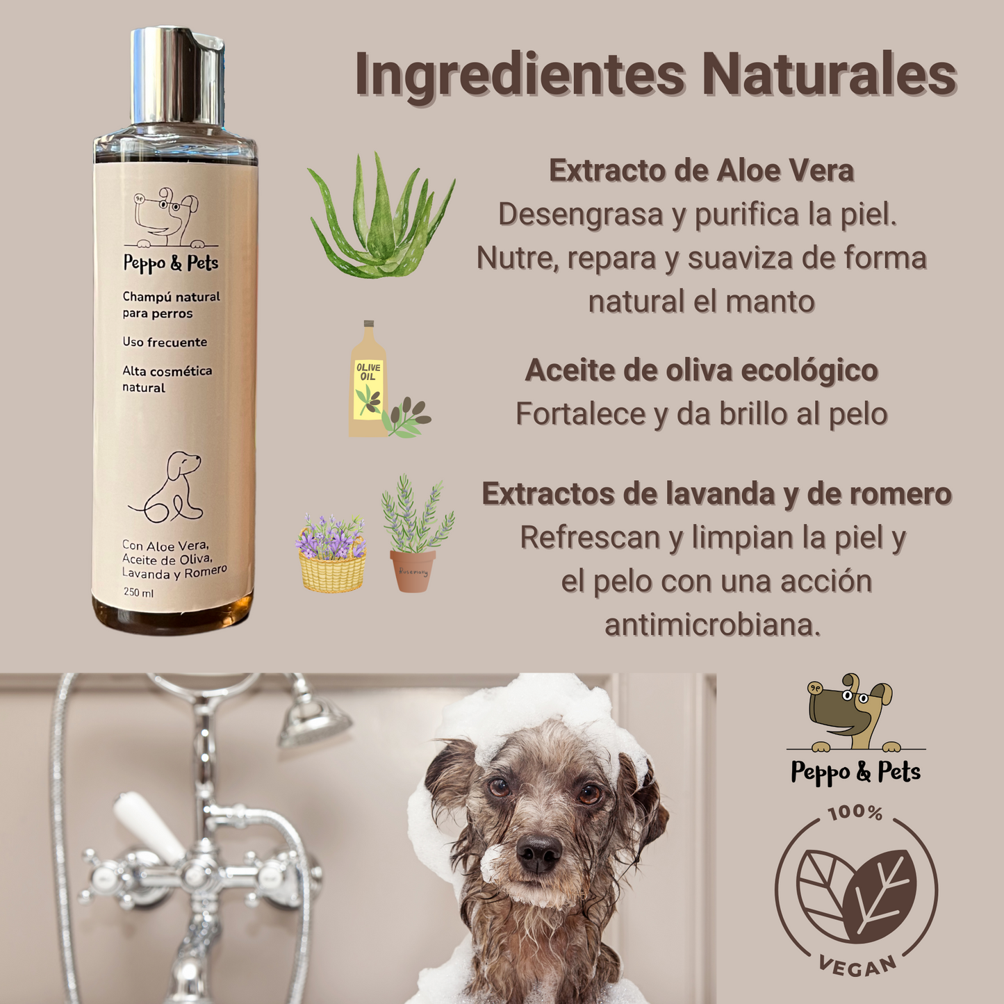 Champú Natural para Perros -250 ml