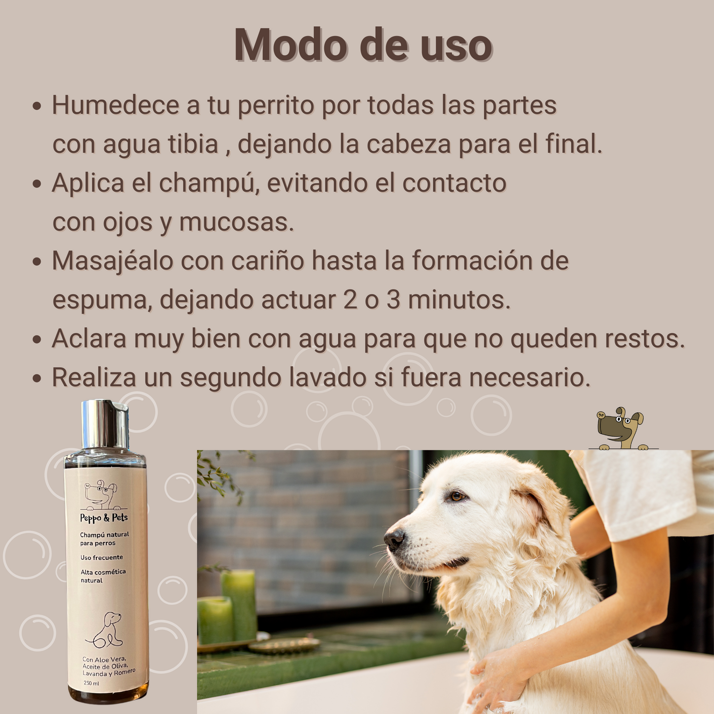 Champú Natural para Perros -250 ml