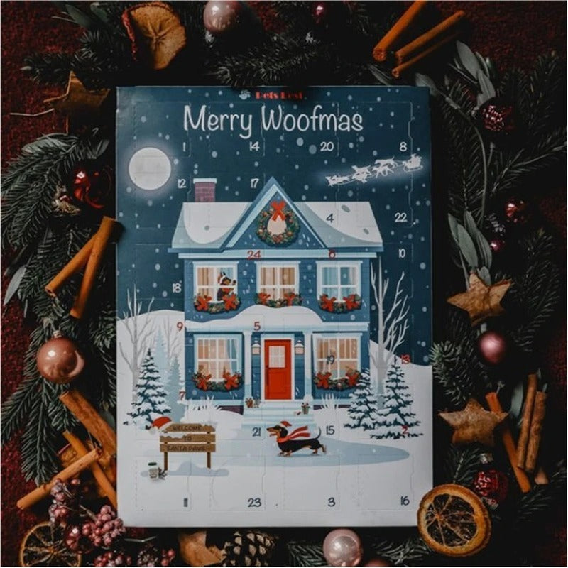 Calendario de Adviento para perros con 24 puertas, regalo de Navidad