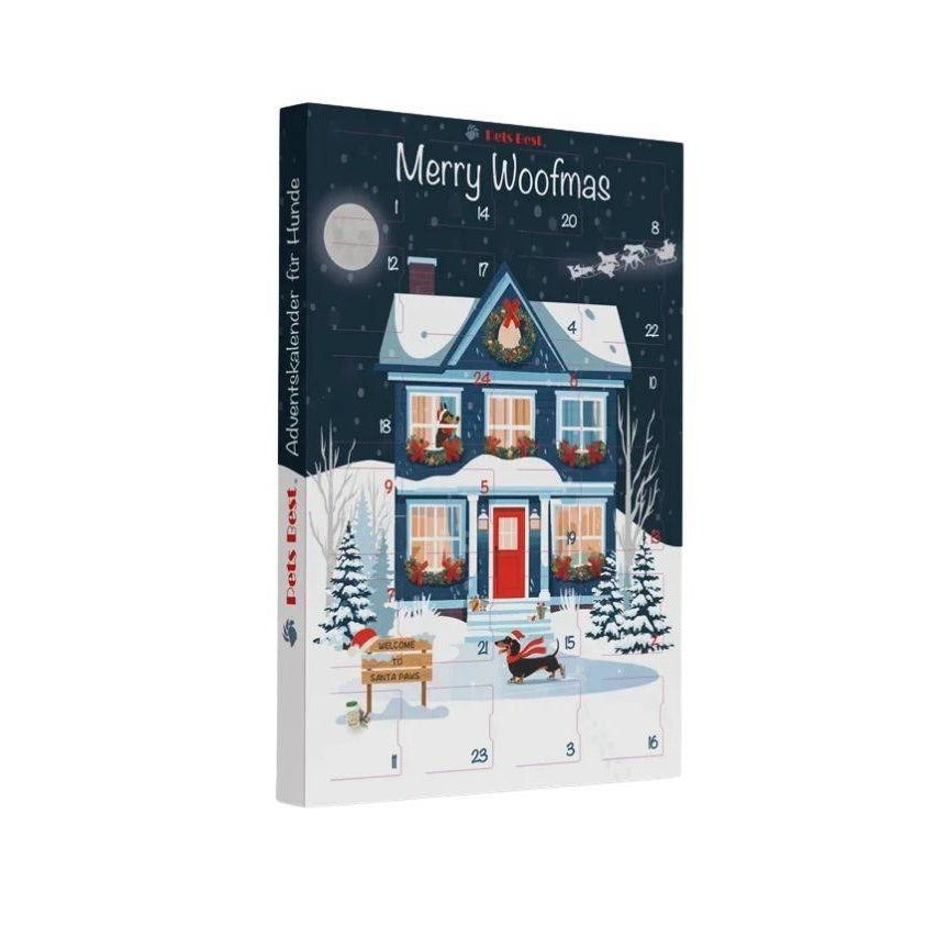 Calendario de Adviento para perros Merry Woofmas con snacks naturales de carne
