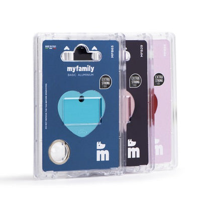 Chapa Myfamily Basic Corazón Latón Plateado- Tamaño Grande