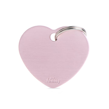 Chapa Myfamily Basic Corazón Aluminio Rosa- Tamaño Grande