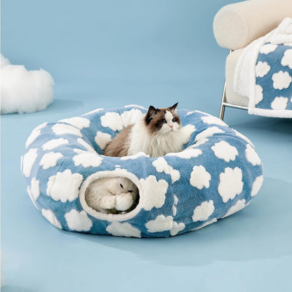 Túnel para gatos 2 en 1 · Diseño nubes