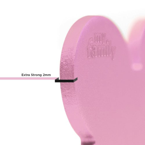 Chapa Myfamily Basic Corazón Aluminio Rosa- Tamaño Grande