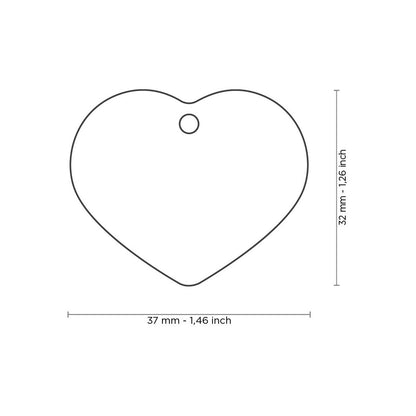 Chapa Myfamily Basic Corazón Latón Plateado- Tamaño Grande