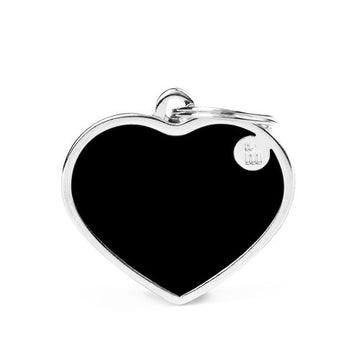 Chapa Myfamily Basic Handmade Corazon Negro - Tamaño Grande