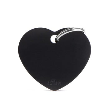 Chapa Myfamily Basic Corazón Aluminio Negro- Tamaño Grande