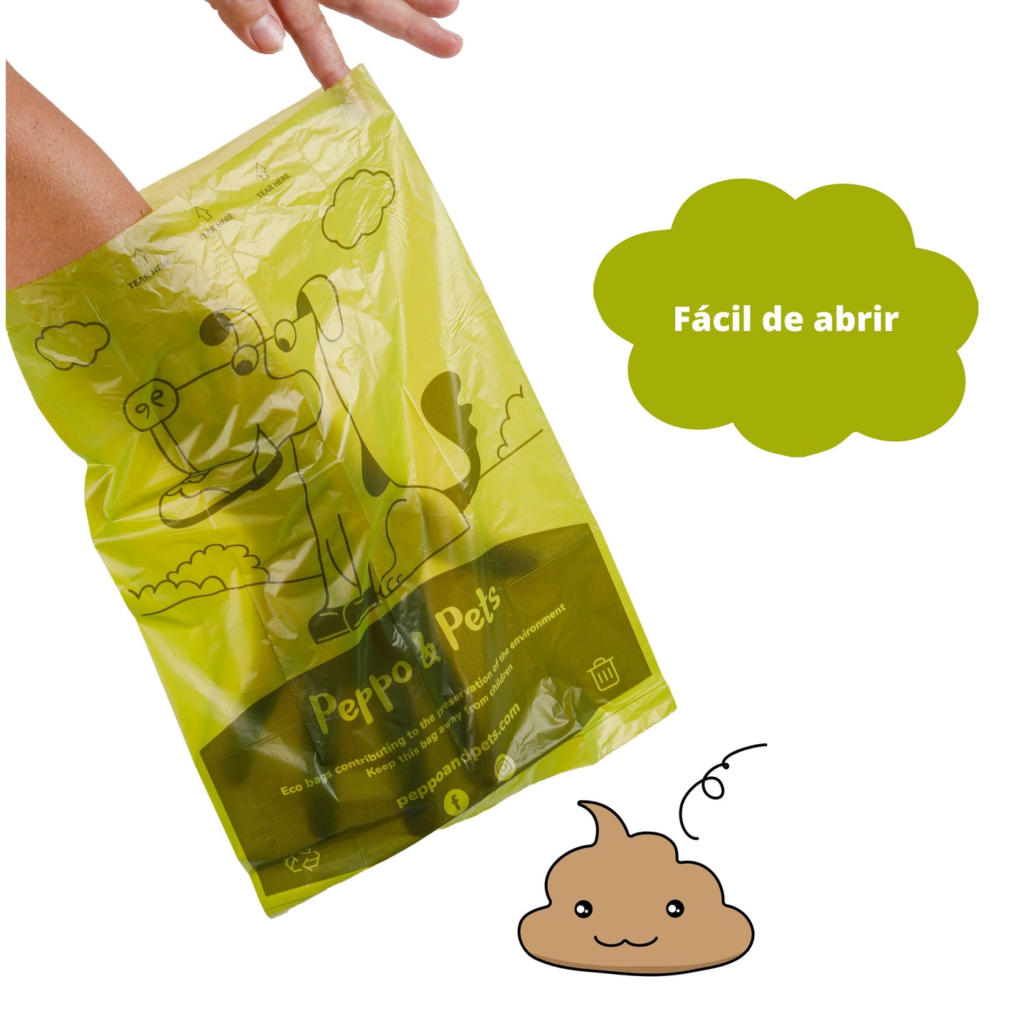 Box with 420 certified biobased bags to collect dog poop - 28 rolls