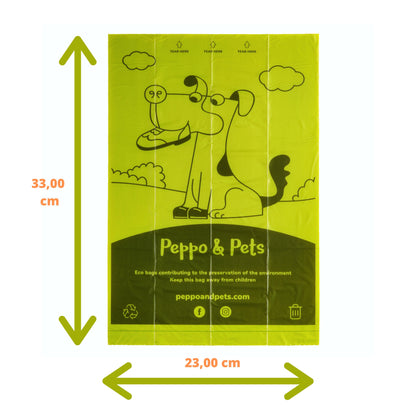 Box with 420 certified biobased bags to collect dog poop - 28 rolls